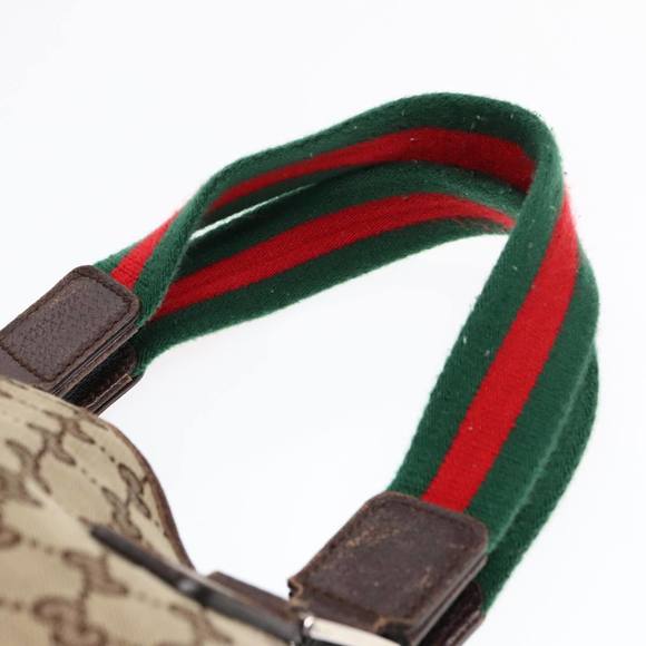 GUCCI GG Canvas Web Sherry Line Tote Bag Beige Green Red 145758 Auth 93992 - Picture 8 of 16